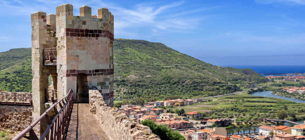 Panoramic view of Bosa from the Malaspina castle